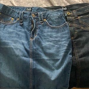 D&G Dolce and Gabbana denim skirts